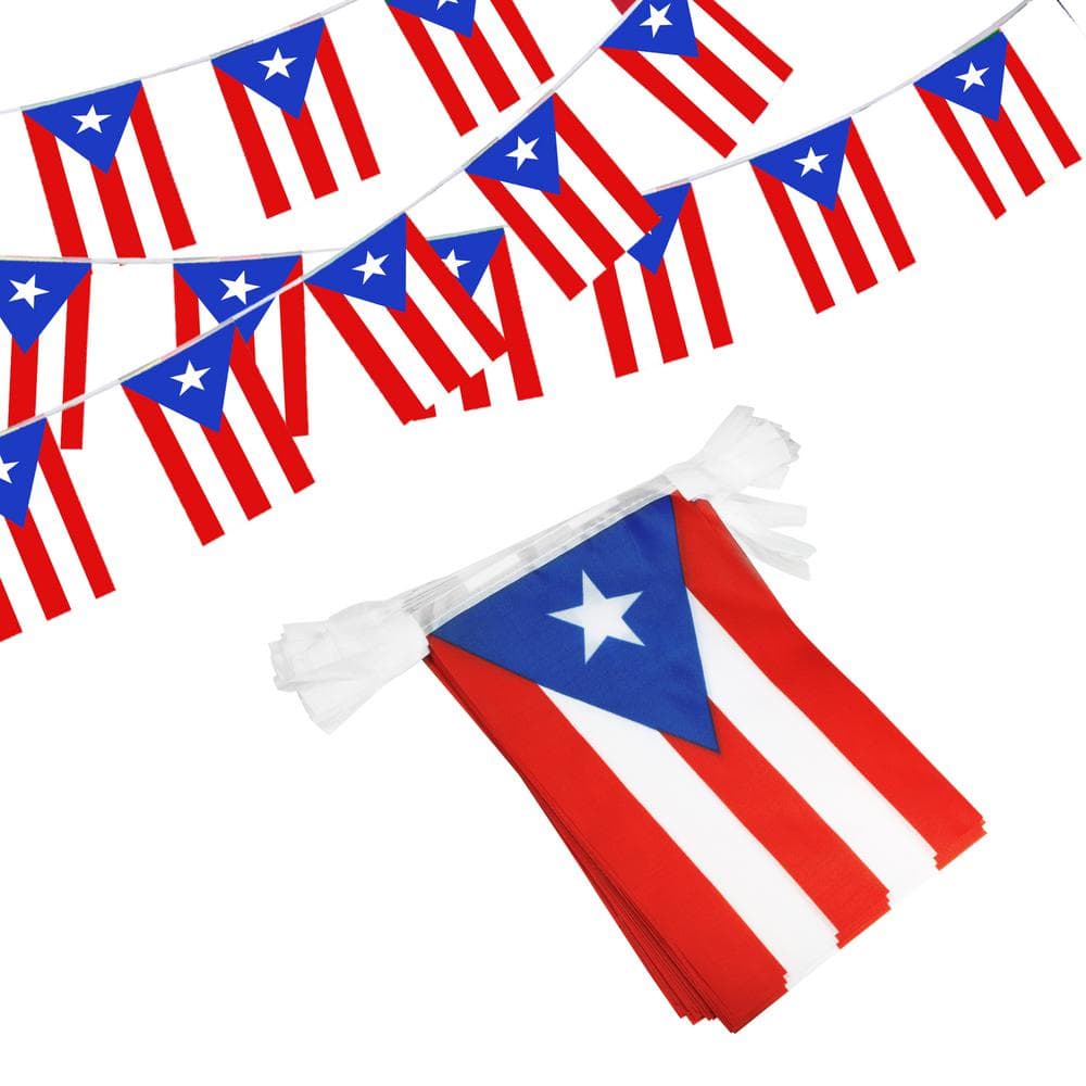 ANLEY 0.67 Ft. X 0.45 Ft. Puerto Rico String Flag Pennant Banners A ...