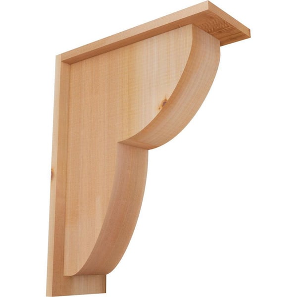 Ekena Millwork 5-1/2 in. x 14 in. x 18 in. Western Red Cedar Crestline Smooth Corbel with Backplate