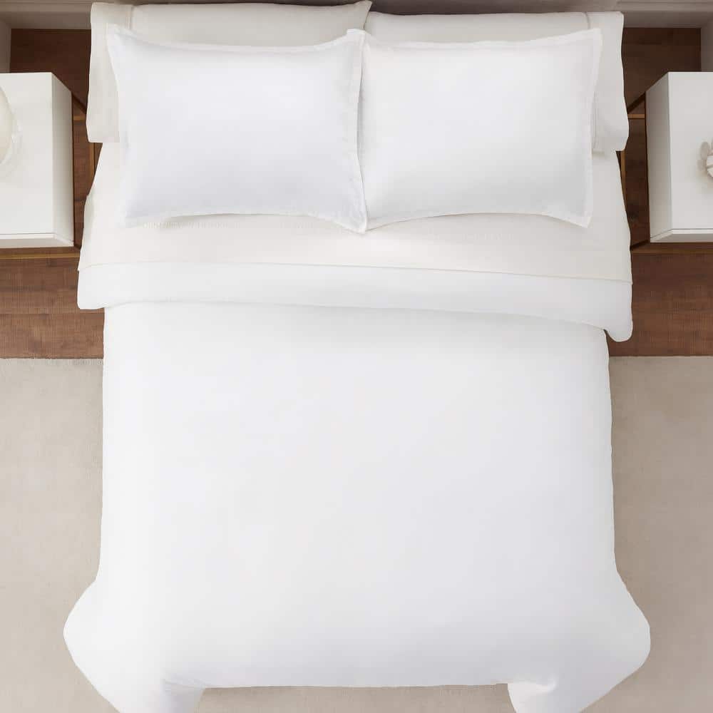 White Twin XL Fast Drying Polyester Bedspread Cover Set