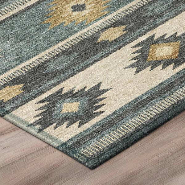 Chantille Machine Washable Indoor/Outdoor Abstract ACN3127 Charcoal 2 ft. x 3 ft. Accent Rug