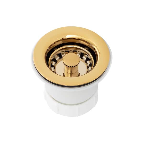 Premier Copper Products 2 in. Bar Basket Strainer Drain, Polished Brass