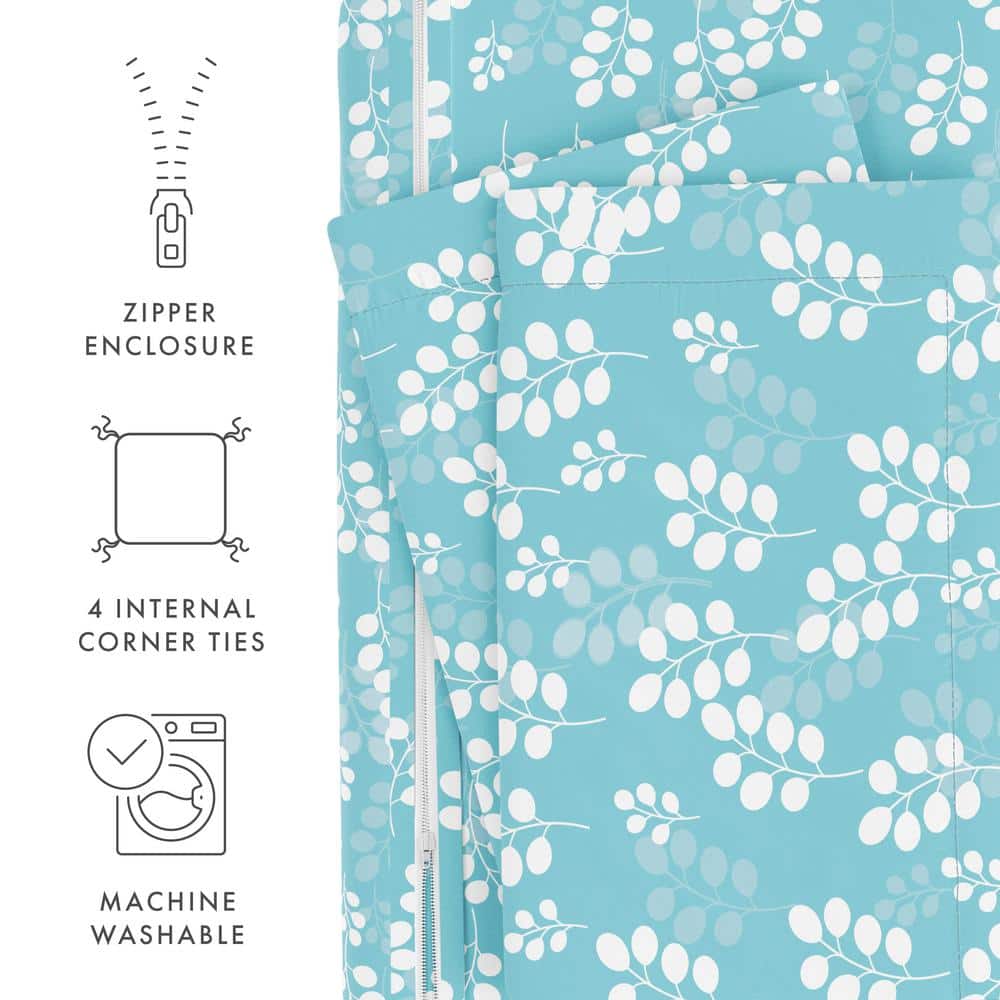 Pale Blue Microfiber King/California King Duvet Cover Set