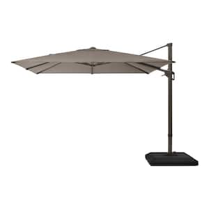 10 ft. Commercial Aluminum Cantilever Patio Umbrella in Sunbrella Performance Fabric Gray