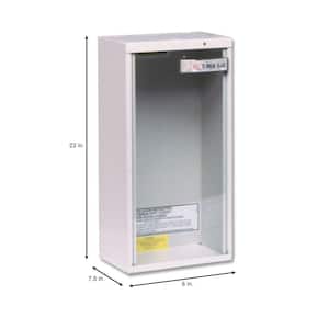 23 in. H x 6 in. W x 7.5 in. D 10 lb. Heavy-Duty Steel Surface Mount Fire Extinguisher Cabinet in White