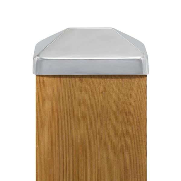 Protectyte 6 in. x 6 in. Stainless Steel Pyramid Slip Over Fence Post Cap