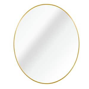 24 in. W x 24 in. H Gold Framed Metal Round Bathroom Wall Mirror, Gold Vanity Decor Wall Mirror