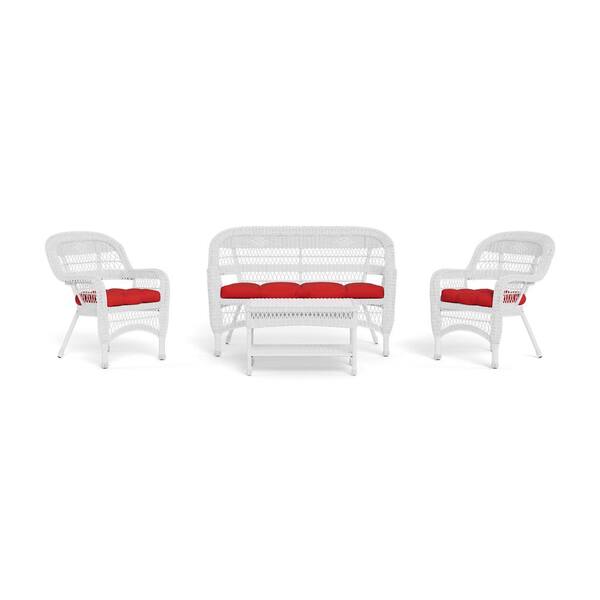 White store wicker loveseat