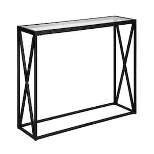 Arlo 36 in. Blackened Bronze/Clear Standard Rectangle Glass Console Table