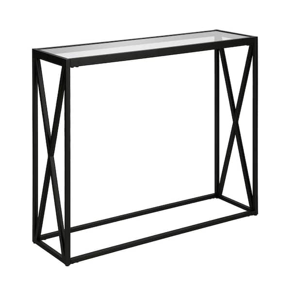 Meyer&Cross Arlo 36 in. Blackened Bronze/Clear Standard Rectangle Glass Console Table