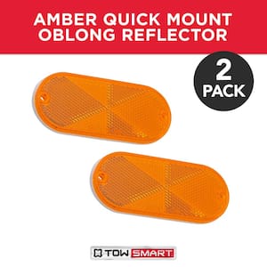4-1/2 in. x 2 in. Amber Quick Mount Oblong Reflector (2-Pack)