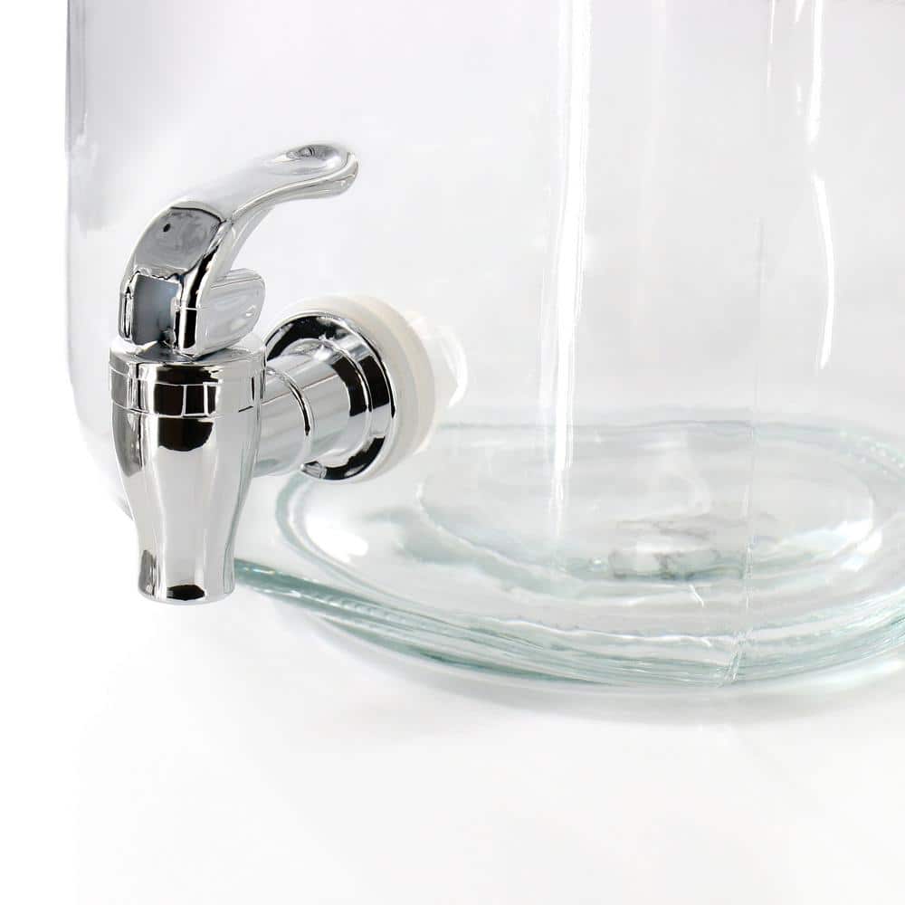 Ferris 1.3 Gallon Clear Glass Beverage Dispenser with Rope Handle