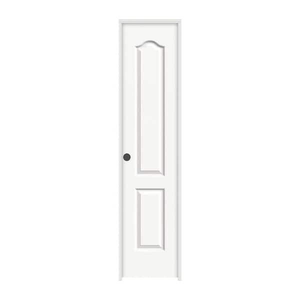 JELD-WEN 18 in. x 80 in. Camden White Painted Right-Hand Textured Solid Core Molded Composite MDF Single Prehung Interior Door