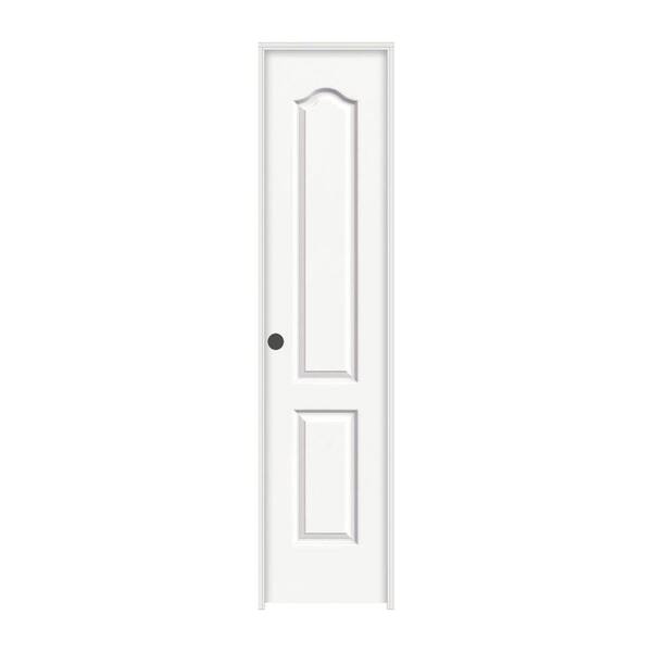 JELD-WEN 18 in. x 80 in. Camden White Painted Right-Hand Textured Solid Core Molded Composite MDF Single Prehung Interior Door