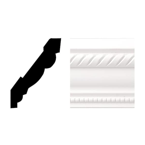 Royal Mouldings Creations 6611 11/16 in. x 3-5/8 in. x 8 ft. PVC Composite White Crown Molding