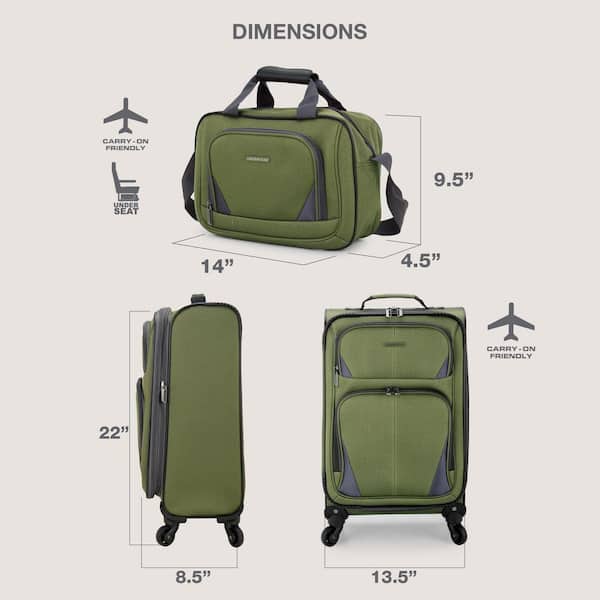 Surf&TailorMOAT TravelerSet-up2 スー U.S. Traveler Forza Green Softside Rolling Suitcase Luggage