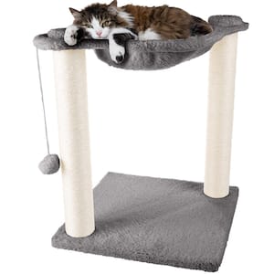 Cat Hammock with Scratching Posts, Gray
