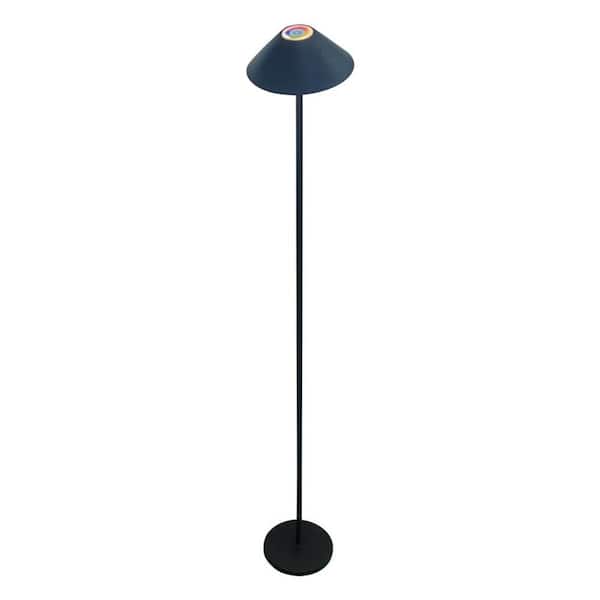 Netin 58 in. Black Smart RGB Integrated LED Dimmable Waterproof Rechargeable Standard Floor Lamp for Living Room and Outdoor