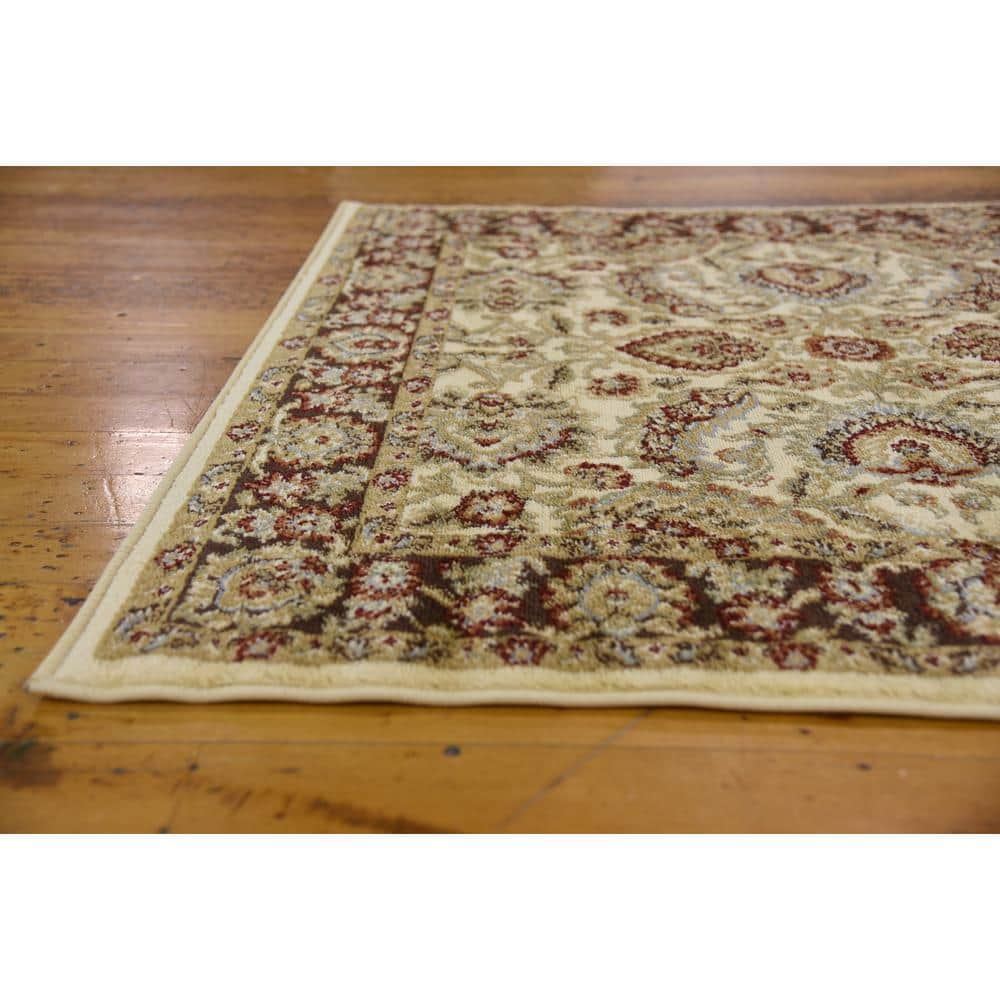 Handmade Ivory Cream 4' Square Synthetic Easy-Care Rug