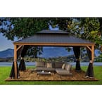 KOZYARD Apollo 12 ft. x 16 ft. Wood Like Aluminum Hardtop Gazebo