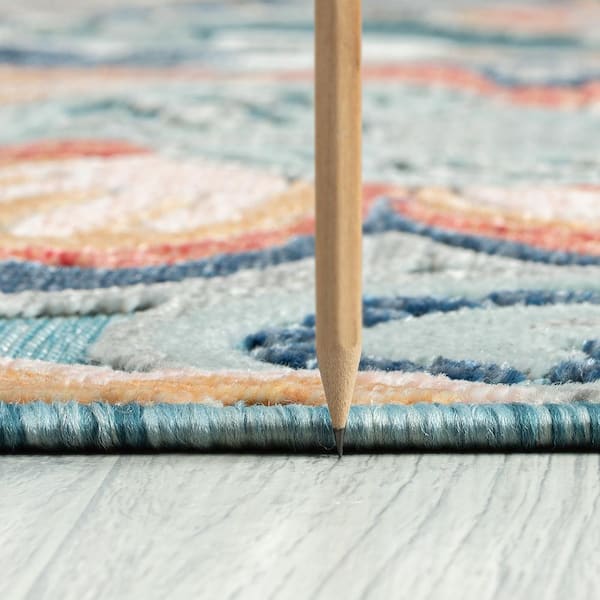 Tropic Floral Aqua 9 ft. x 12 ft. Indoor/Outdoor Area Rug