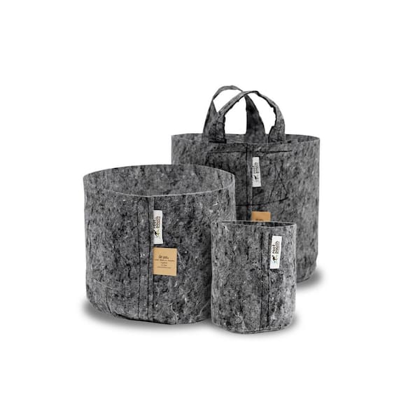 Root Pouch Grey Herb Starter Kit 5 #1ga Pots 5 #3 Grey Pots 5 #5 Grey Pots w/h