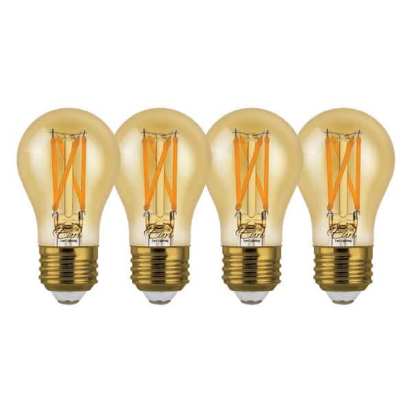 limiet zonlicht ONWAAR Euri Lighting 25 Watt Equivalent Warm White (2200K) A15 ENERGY STAR and  Dimmable LED Light Bulb in Amber (4-Pack) VA15-3020ea-4 - The Home Depot