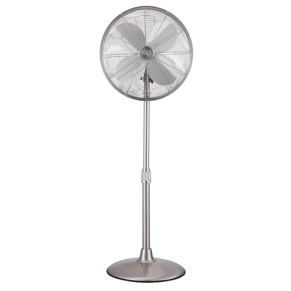 Retro 16 in. All-Metal Pedestal Fan in Brushed Nickel