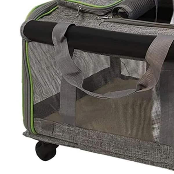 Amucolo Gray Travel Pet Carrier with Detachable Wheels, Airline Approved Cat  and Dog Carrier Bos-CYD0-7Y8 - The Home Depot