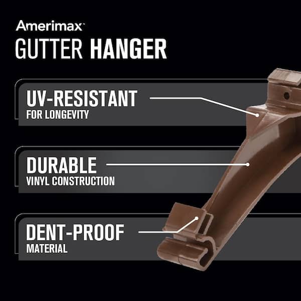 5 in. Brown Vinyl K-Style Hidden Gutter Hanger