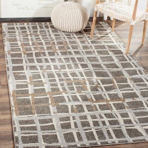 Amherst Gray/Ivory 4 ft. x 6 ft. Geometric Striped Area Rug
