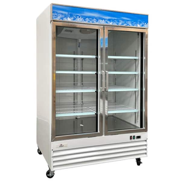 Cooler Depot 54 in. W 45 cu. ft. Frost Free Defrost Commercial Upright Freezer Glass Door Merchandiser Display in White