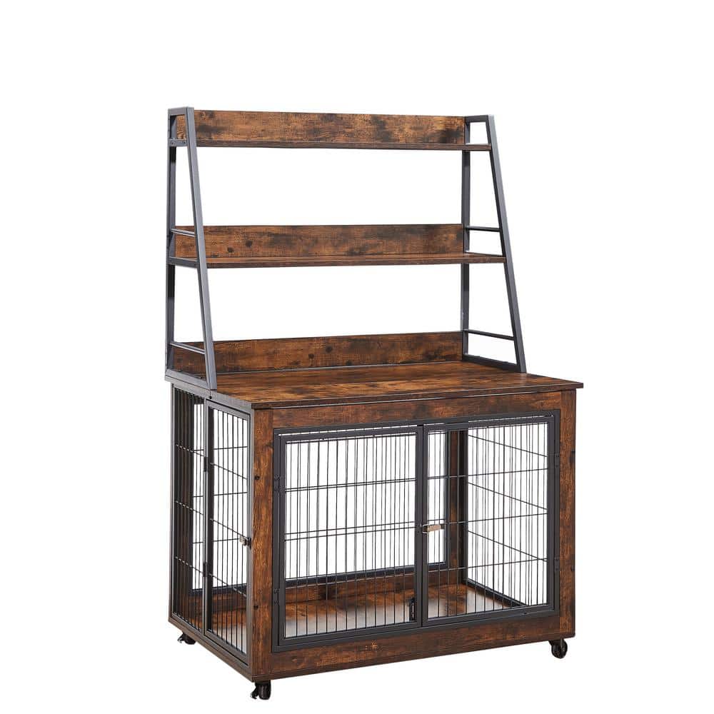 Picture of maocao hoom Furniture Style Dog Crate Side Table With Shelves, Equipped ...