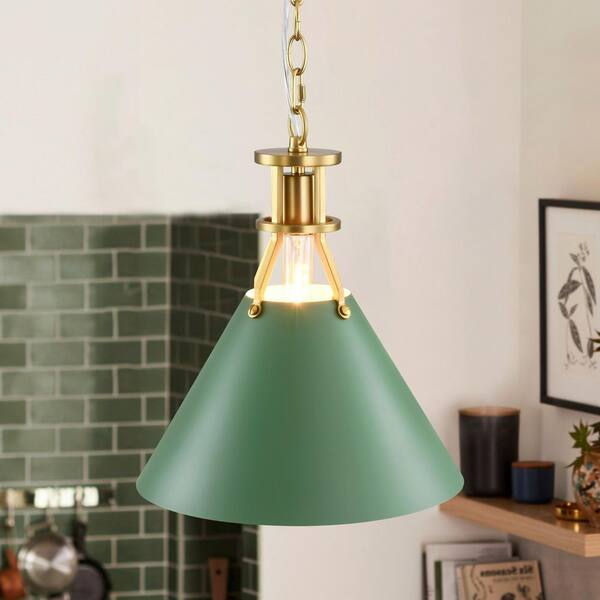 Rennnsan Quitterie 1-Light Modern Green and Brushed Gold