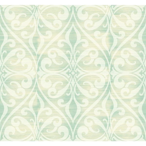 Seabrook Designs Chambon Ogee Metallic Beige, Sage, and Off-White Paper Strippable Roll (Covers 60.75 sq. ft.)