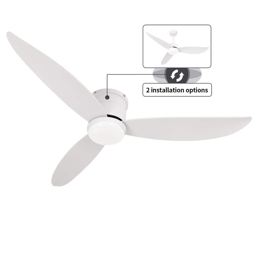 52 in. LED Indoor Outdoor White ABS Finish Ceiling Fan with 1-Light and Remote Control price history on PriceWatchPro