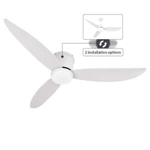 52 in. LED Indoor Outdoor White ABS Finish Ceiling Fan with 1-Light and Remote Control