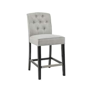 Misha 26 in. Light Grey Wood Counter Stool