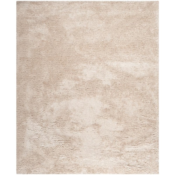 South Beach Shag Champagne 9 ft. x 12 ft. Solid Area Rug