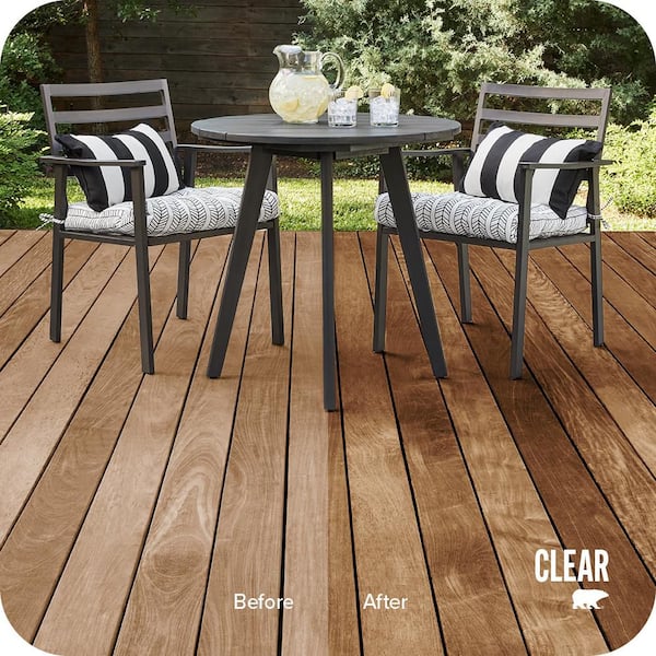 5 Gal. Transparent Penetrating Oil-Based Exterior Waterproofing Wood Stain Clear Tint Base