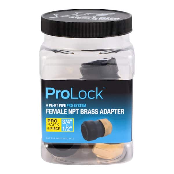 SHARKBITE ProLock 3/4 in. Push-to-Connect x 1/2 in. FIP Plastic/Brass Reducing Adapter Fitting Pro Pack (6-Pack)