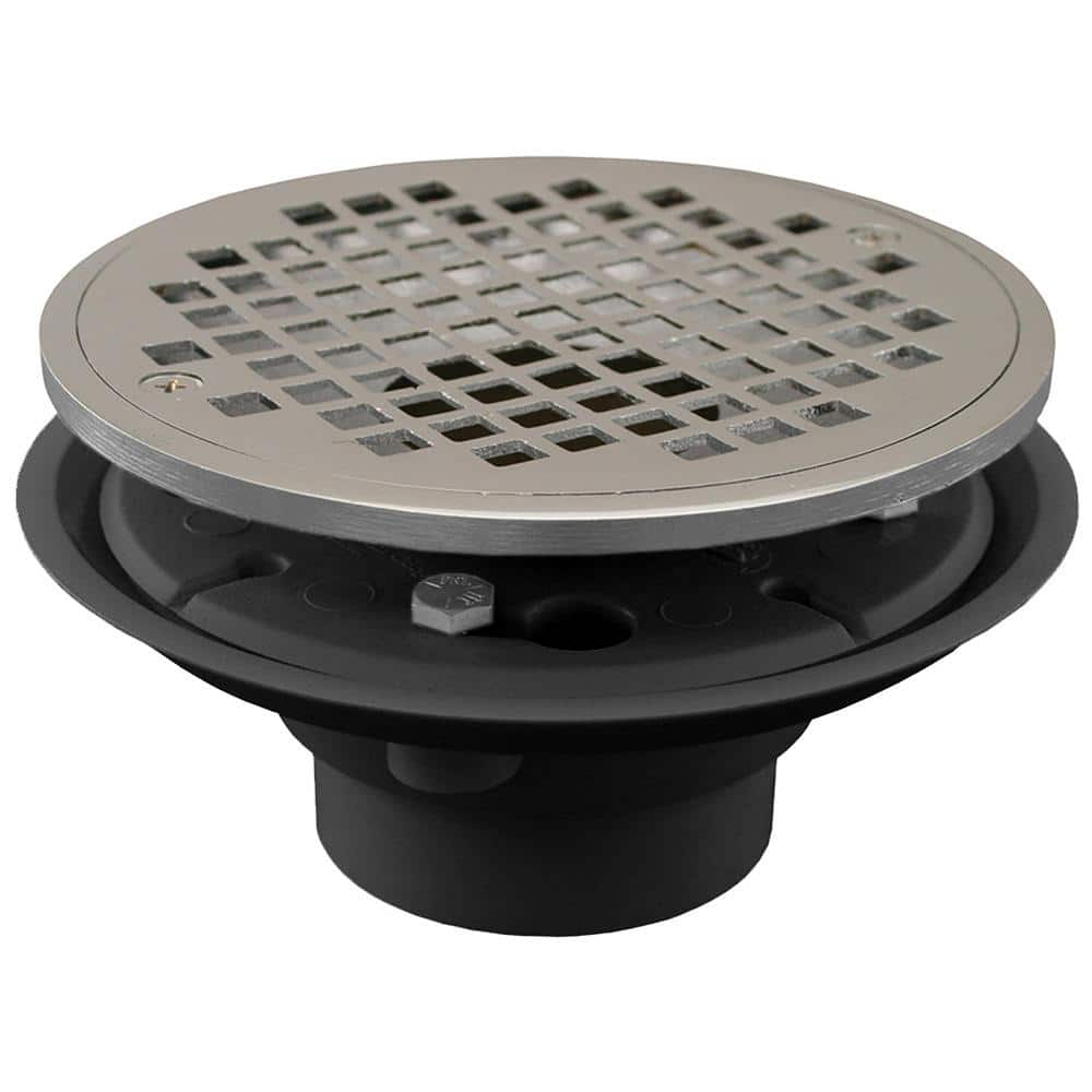 JONES STEPHENS 2 in. x 3 in. PVC Shower/Floor Drain with 2 in. Brass ...