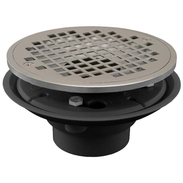 JONES STEPHENS 2 in. x 3 in. PVC Shower/Floor Drain with 2 in. Brass ...