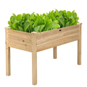 49.5 in. x 23.5 in. x 30 in Natural Wood Garden Raised Bed Elevated Vegetable Planter