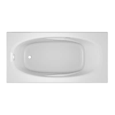 AMIGA PURE AIR 72 in. x 36 in. Acrylic Left-Hand Drain Rectangular Drop-In Air Bath Bathtub in White
