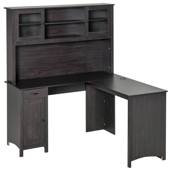 l desk with cabinets