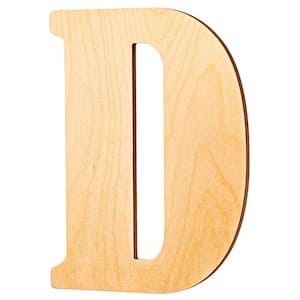 Wooden Letter Monogram Room Decor - 18 Inches Tall - Unfinished Vintage Cursive Wood Initials - "Letter D"