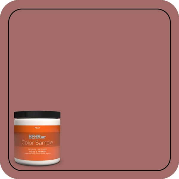 BEHR PREMIUM PLUS 8 oz. #S150-5 Vermilion Flat Interior/Exterior Paint & Primer Color Sample