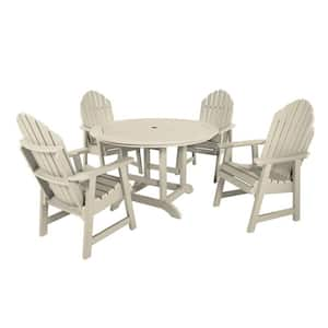 Hamilton Whitewash 5-Piece Recycled Plastic Round Outdoor Dining Set