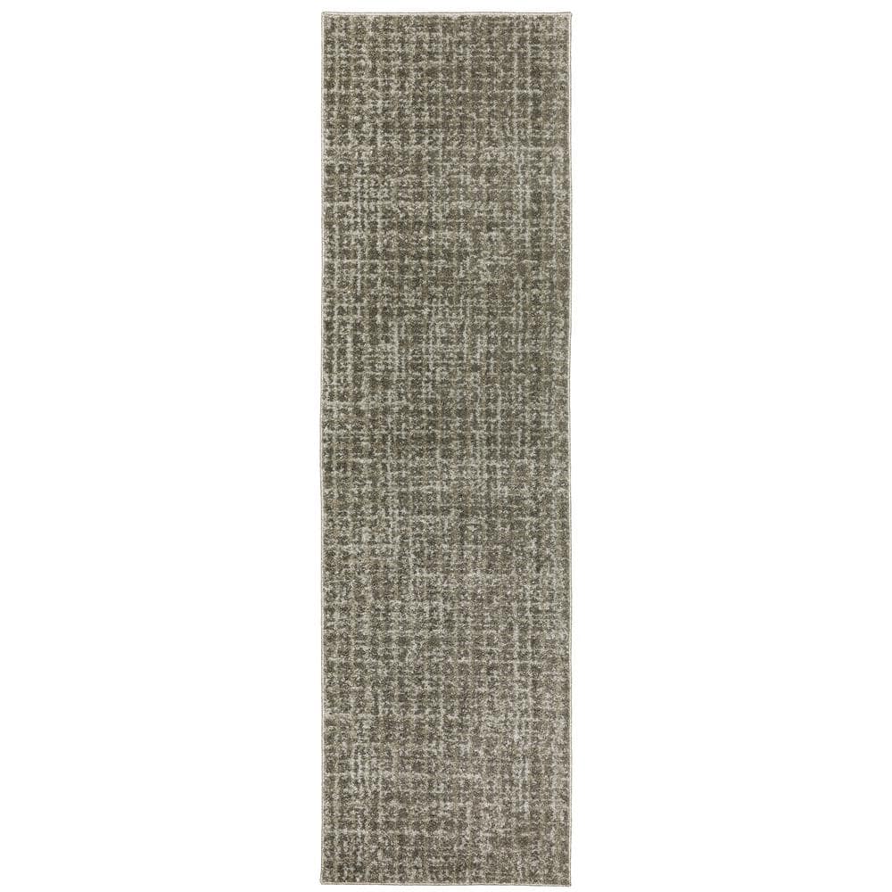 Apex Brown 2 ft. x 8 ft. Distressed Geometric Plaid Polyester Indoor Runner Area Rug price history on PriceWatchPro