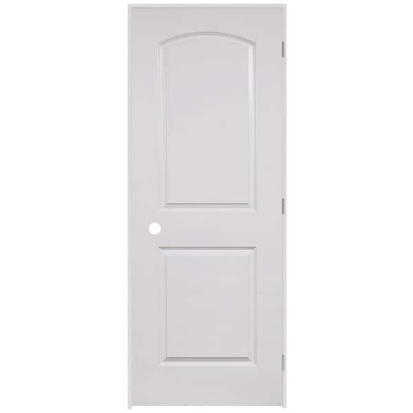 Steves & Sons 32 in. x 80 in. 2-Panel Round Top Smooth Primed White Hollow Core Composite Single Prehung Interior Door